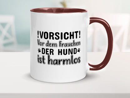 Vorsicht vor dem Frauchen | Hundebesitzerin Pfoten Geschenkidee Tierliebhaber Tasse