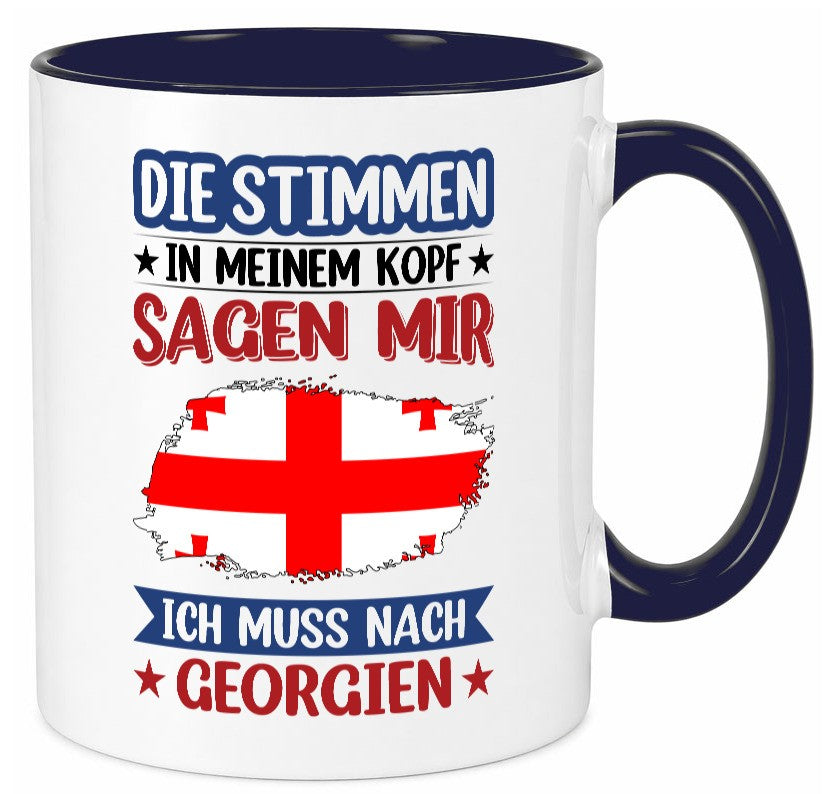 Georgien | Urlaub Stimmen in meinem Kopf Traumland Geschenkidee Humor Tasse