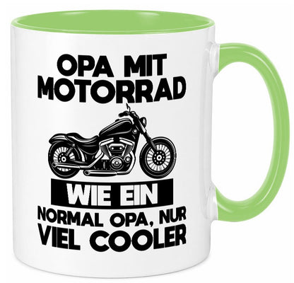 Opa mit Motorrad, viel cooler | Motorrad lustig Familie Geschenkidee Geschenk Tasse