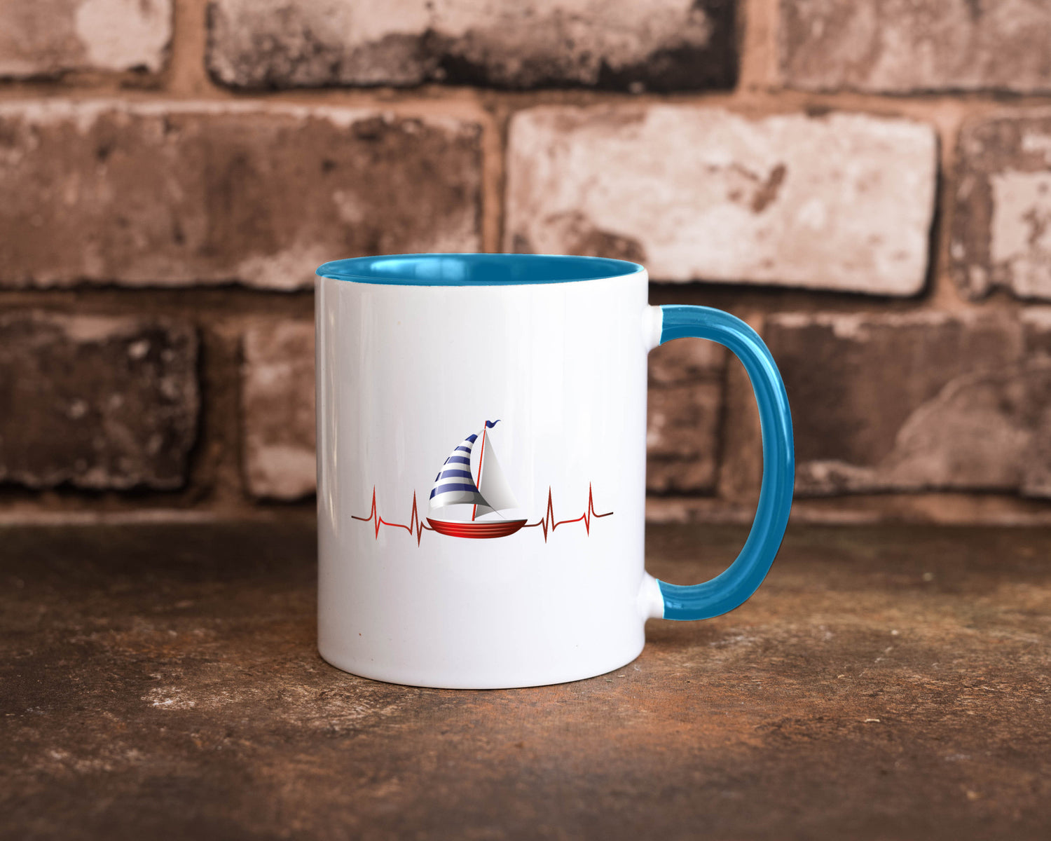 Segelboot Herzschlag | Segler segeln Boot Kapitän Geschenk Humor Geschenkidee