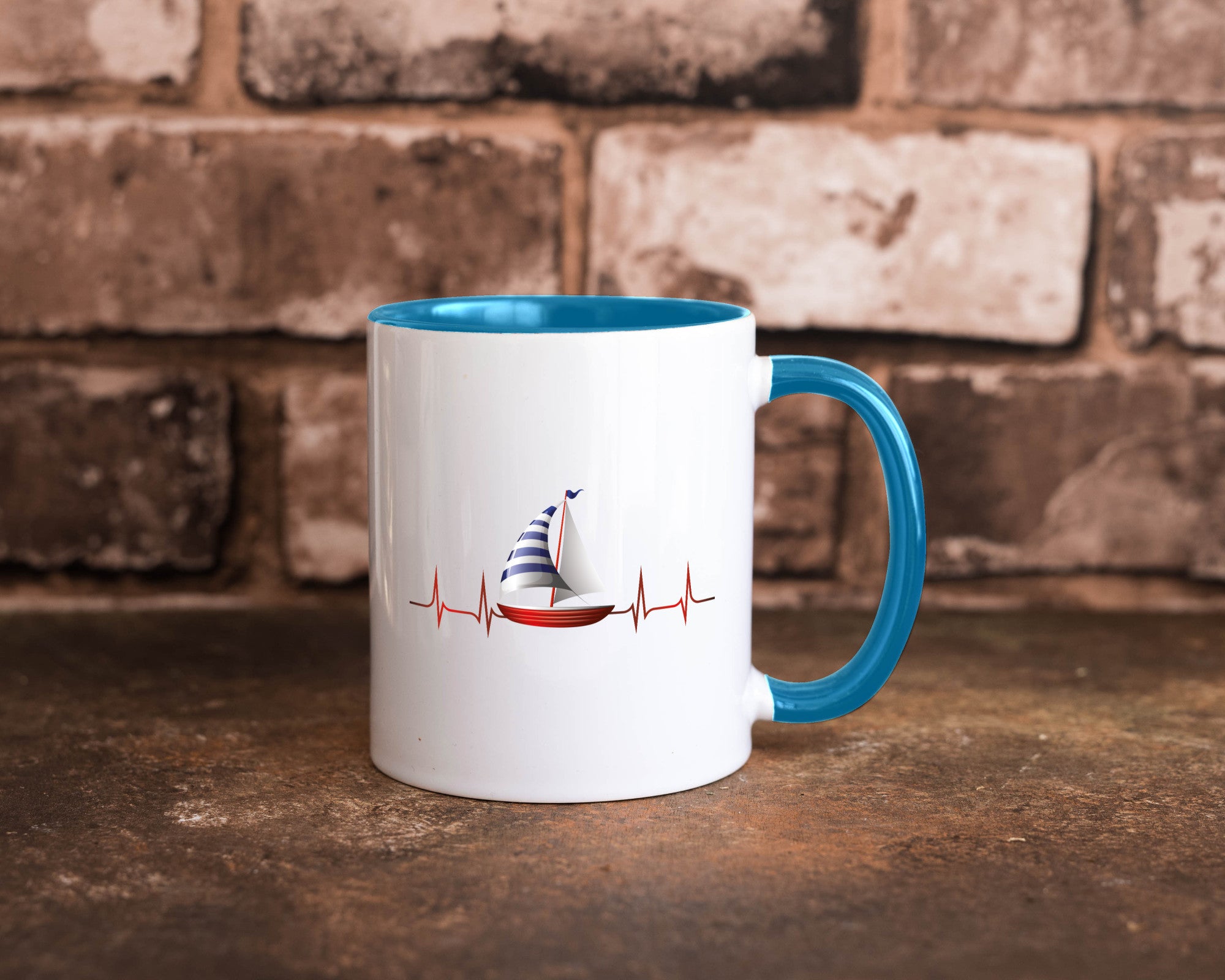 Segelboot Herzschlag | Segler segeln Boot Kapitän Geschenk Humor Geschenkidee