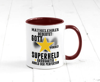 Bedeutung von Mathelehrer | Lehrer Mathe Humor Geschenkidee Tasse