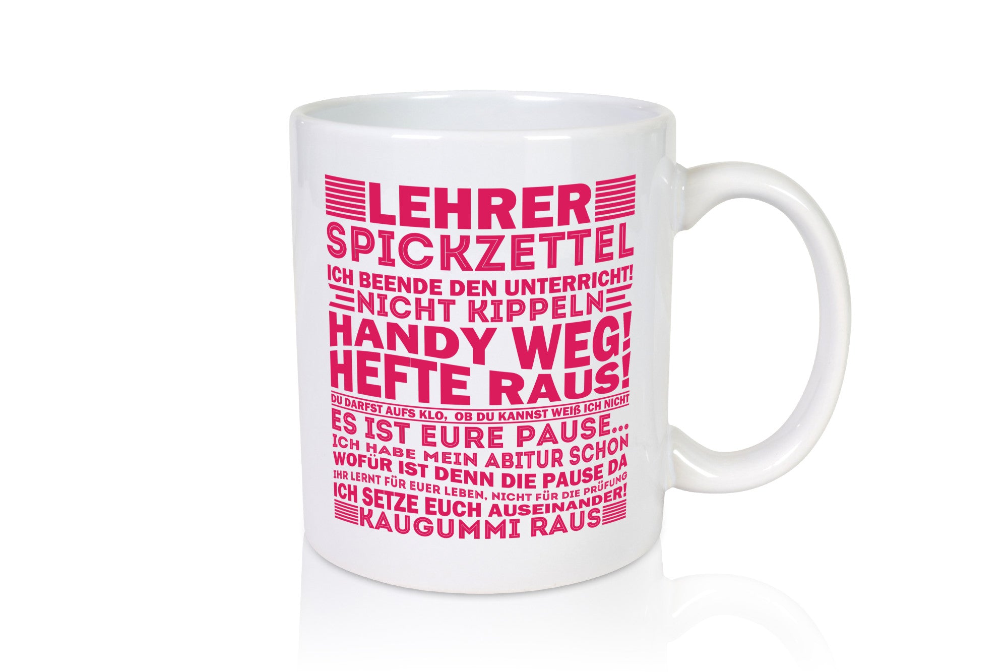 Lehrer Spickzettel | Beruf Tasse lustiger Spruch vl3 Humor Arbeit Kollegen Büro
