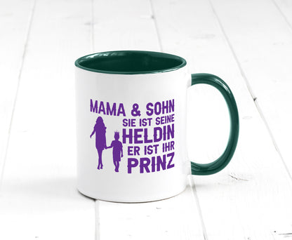 Mama &amp; Sohn | Helding Prinz Mutterliebe Geschenkidee Familie Humor Tasse