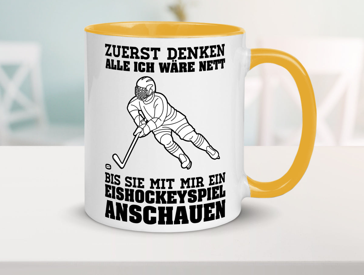 Eishockeyspiel | Eishockeyfan Tasse Eishockeyspieler Humor Geschenkidee