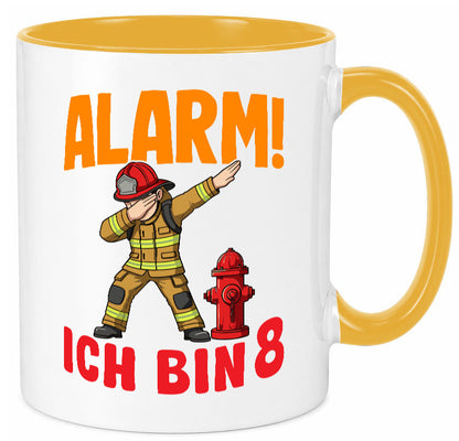 8. Geburtstag | 8 Jahre Feuerwehr Junge lustig Geschenkidee Geschenk Tasse