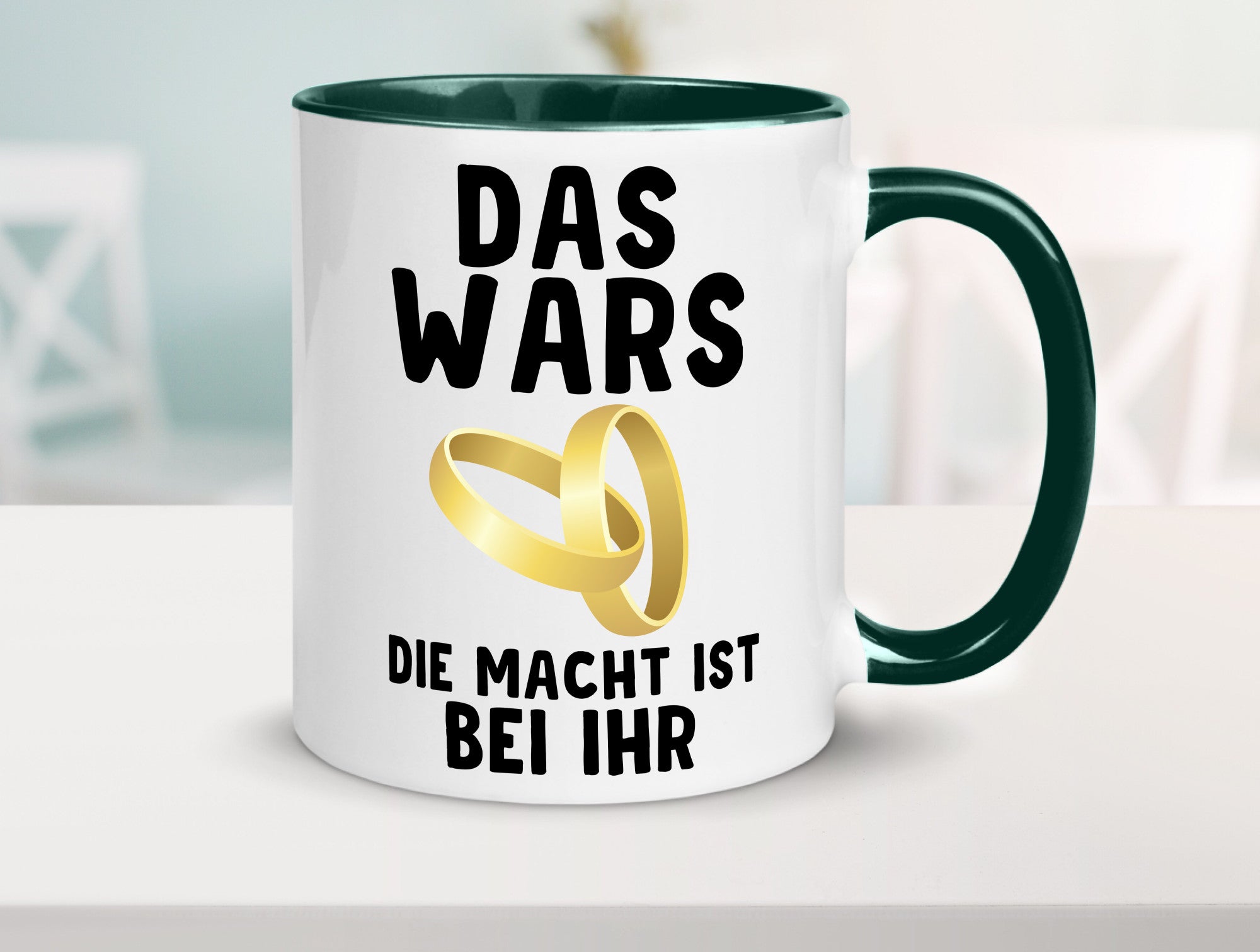 Die macht ist bei ihr | Hochzeit Tasse Ehemann Ehe Geschenk Humor Geschenkidee