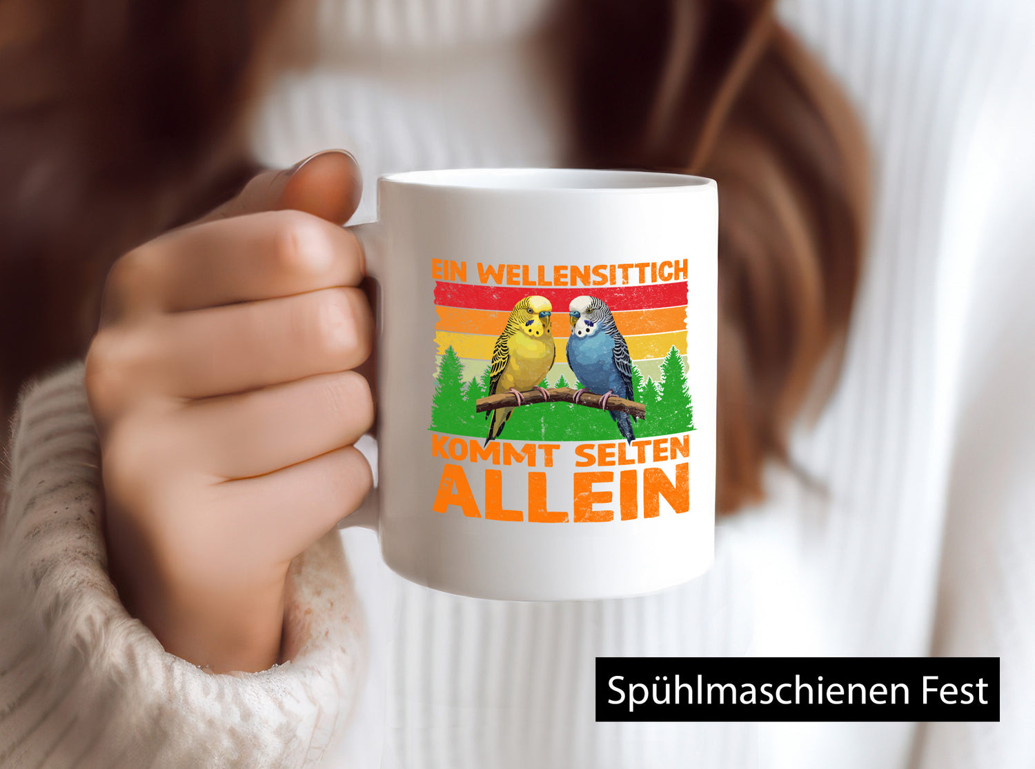 Ein Wellensittich kommt selten allein | Geschenk Humor Geschenkidee lustiger