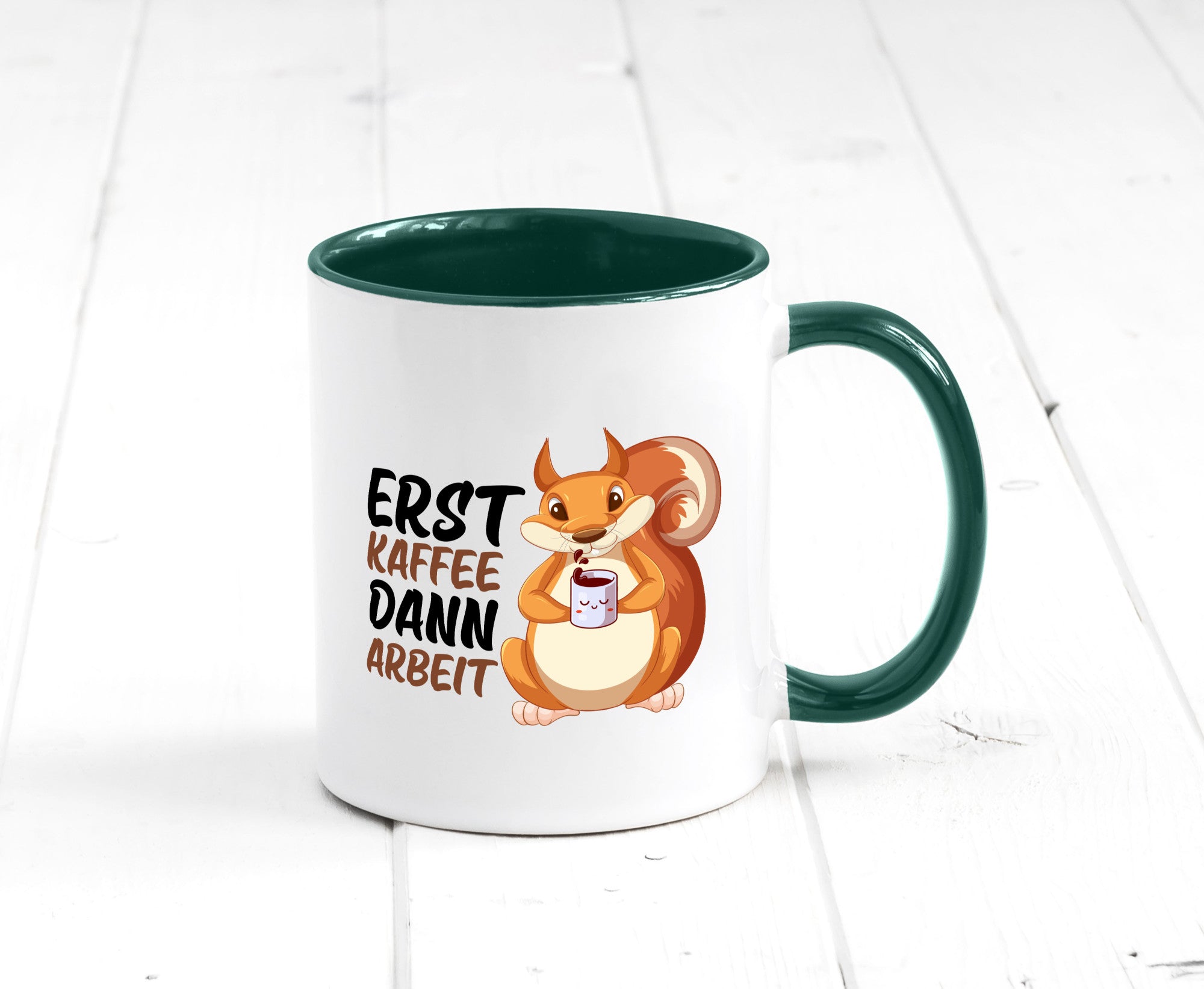 Erst Kaffee dann Arbeit | Büro Eichhörnchen Kaffeefreund Humor Kollegen