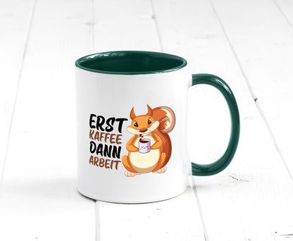 Erst Kaffee dann Arbeit | Büro Eichhörnchen Kaffeefreund Humor Kollegen