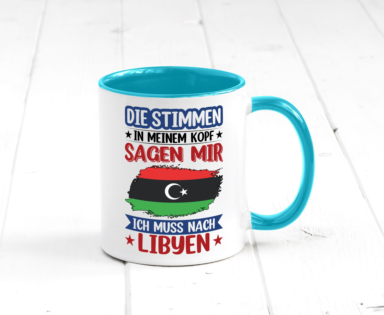 Libyen | Urlaub Stimmen in meinem Kopf Traumland Geschenkidee Humor Tasse