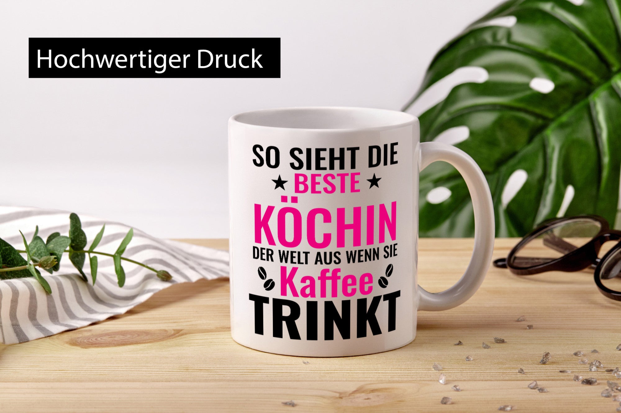 Kaffee trinkt: Köchin | Chefköchin Chefkoch Humor Arbeit Kollegen Büro
