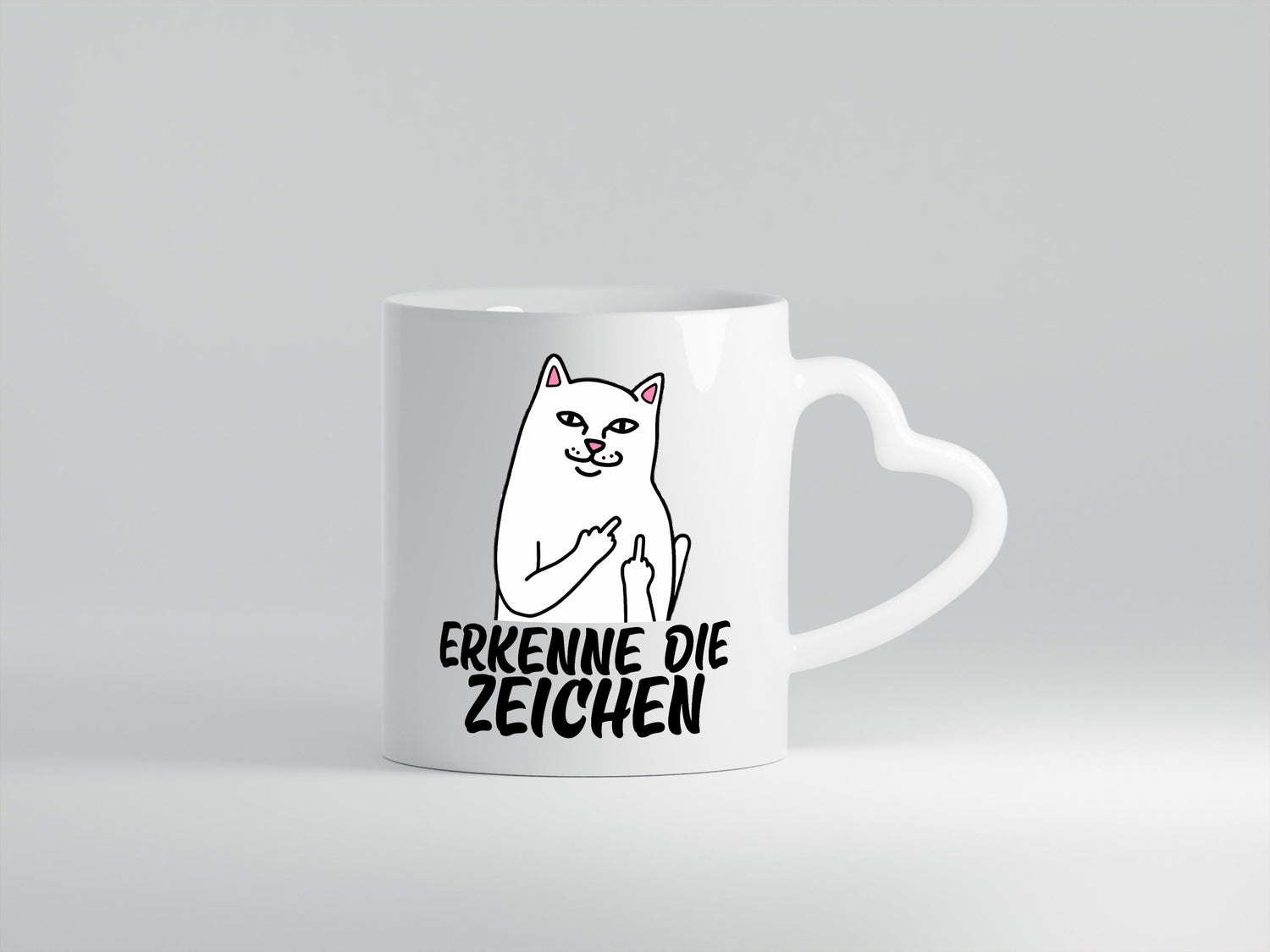 Erkenne die Zeichen | Katze Schatten Mittelfinger Geschenk Tierliebhaber Humor