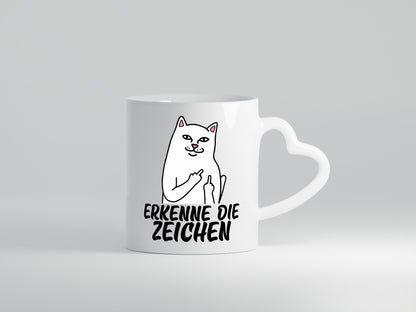 Erkenne die Zeichen | Katze Schatten Mittelfinger Geschenk Tierliebhaber Humor