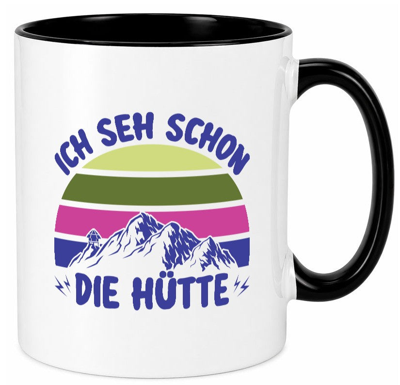 Ich seh schon die Hütte | Berge lustig Humor Geschenkidee Geschenk Tasse