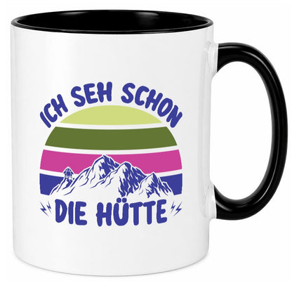 Ich seh schon die Hütte | Berge lustig Humor Geschenkidee Geschenk Tasse