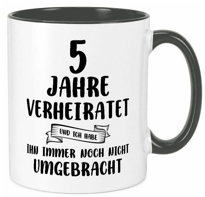 5 Jahre Verheiratet, immer noch am Leben! lustiger Spruch Geschenk Humor Tasse