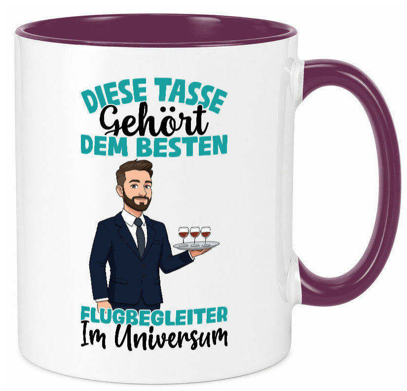 Im Universum: Flugbegleiter | Steward Flughafen Humor Geschenkidee Tasse