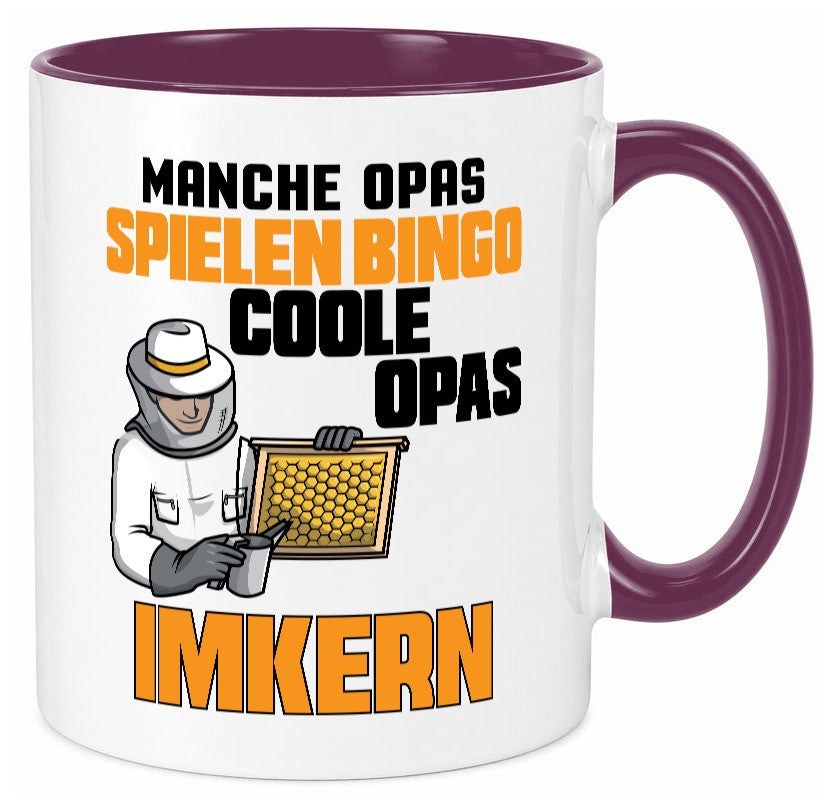 Opas spielen Bingo, coole imkern | Opa Imker| Honig lustig Familie Geschenkidee Tasse