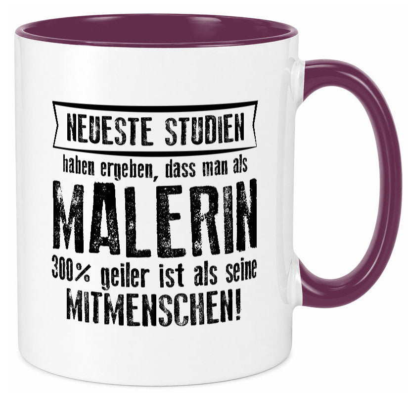 Neuste Studien: Malerin | Malerinnen lustig Humor Geschenkidee Geschenk Tasse