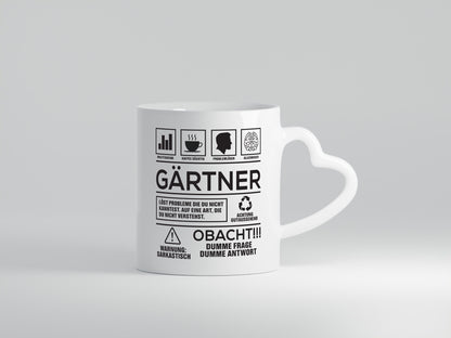 Achtung Probleme Gärtner | Gartenbau Geschenkidee Humor Tasse