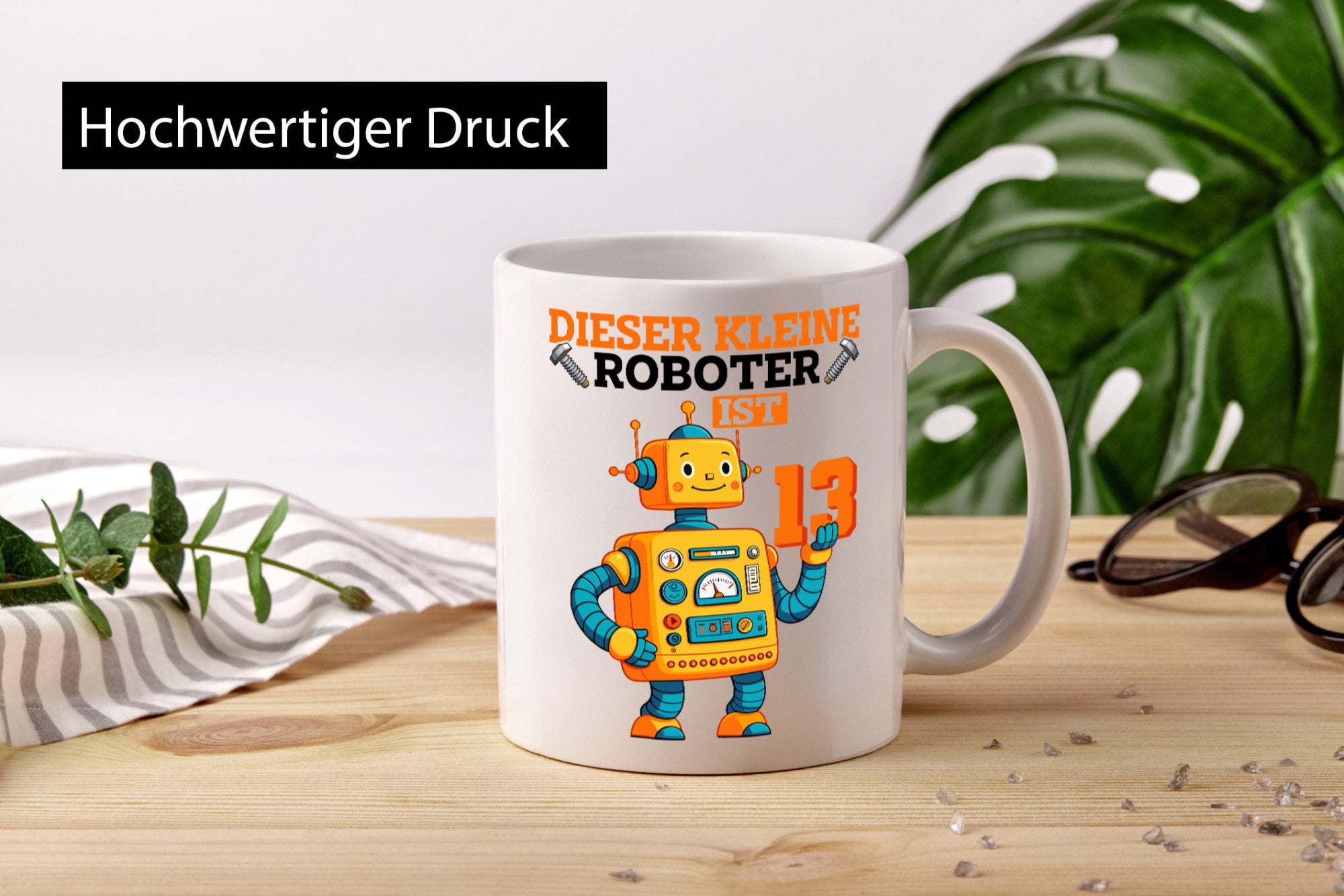 13. Geburtstag | 13 Jahre Roboter Junge Humor Geschenkidee Tasse