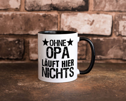 Ohne Opa läuft hier nichts | Sterne Geschenkidee Familie Humor Tasse