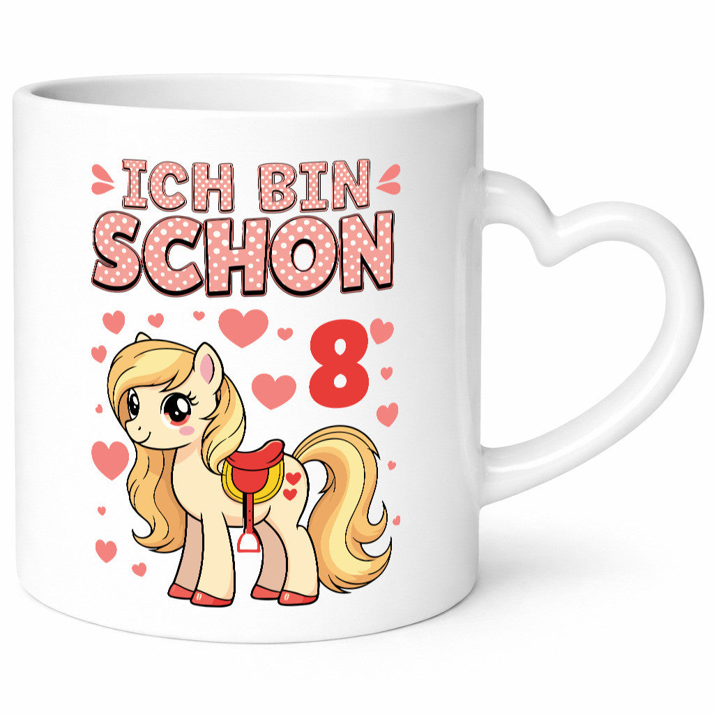 8. Geburtstag | 8 Jahre Mädchen Reiten Pony Geschenkidee Humor Tasse