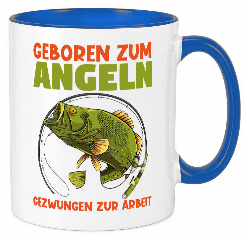 Geboren zum Angeln | Angler Tasse Fischer Spruch Humor Geschenkidee
