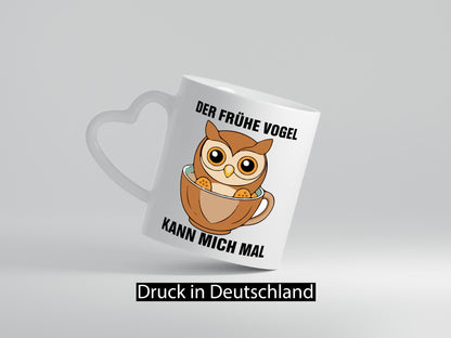 Der frühe Vogel kann mich mal | Eule Morgenmuffel v2 lustiger Spruch Geschenk