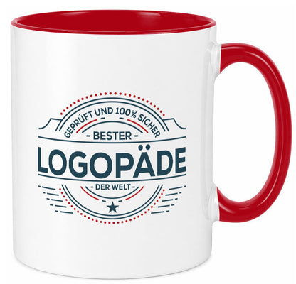 Geprüft und sicher: Logopäde | Sprachtherapie Geschenkidee Humor Tasse