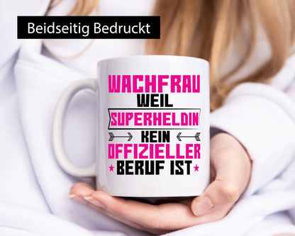 Superheldin Wachfrau | Wachpersonal Nachtwächter lustig Humor Geschenkidee