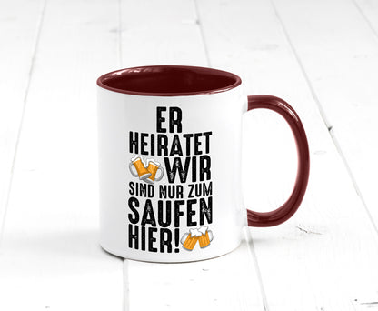 JGA | Er heiratet Junggesellenabschied Polterabend v2 lustiger Spruch Geschenk
