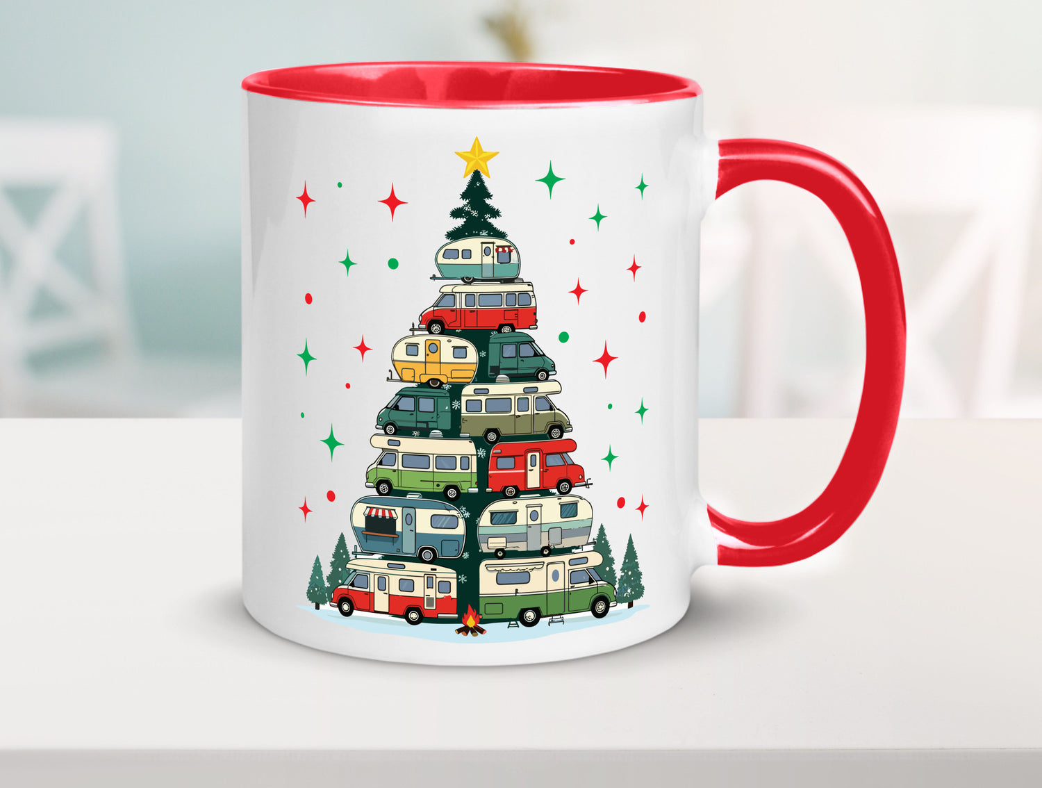 Camper | Camping Weihnachten Fahrzeuge Baumlichter v2 lustig Humor Geschenkidee