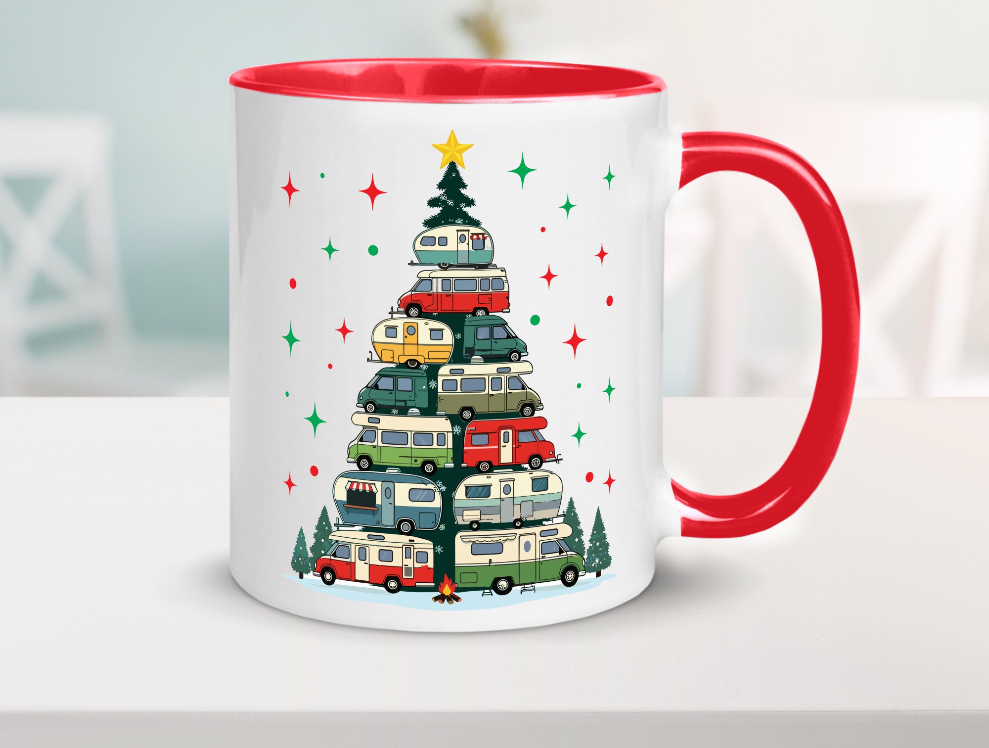 Camper | Camping Weihnachten Fahrzeuge Baumlichter v2 lustig Humor Geschenkidee