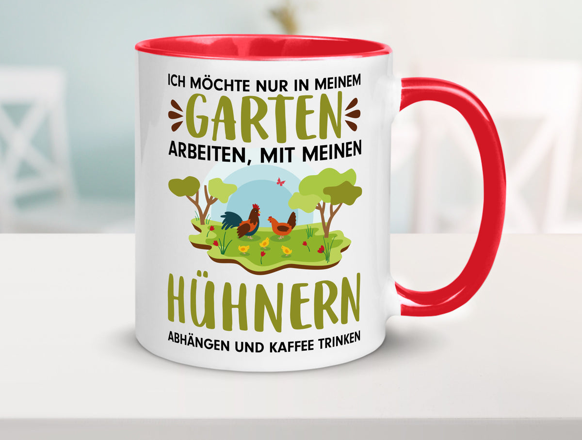 Garten Hühner | Gartenarbeit Tasse Bauernhof Spruch lustiger Geschenk Arbeit