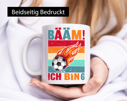 6. Geburtstag | Bääm ich bin 6 Fußball lustiger Spruch Geschenk Geschenkidee
