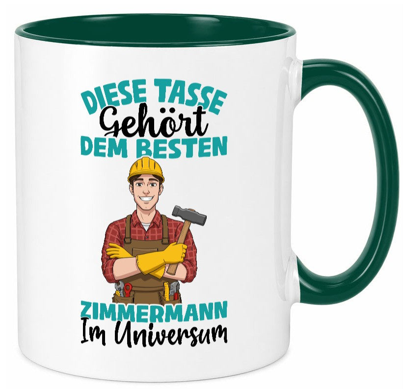 Im Universum: Zimmermann | Handwerker Holzbau Humor Geschenkidee Tasse