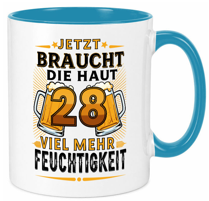 28 braucht die haut mehr Feuchtigkeit | 28. Geburtstag Humor Geschenkidee Tasse