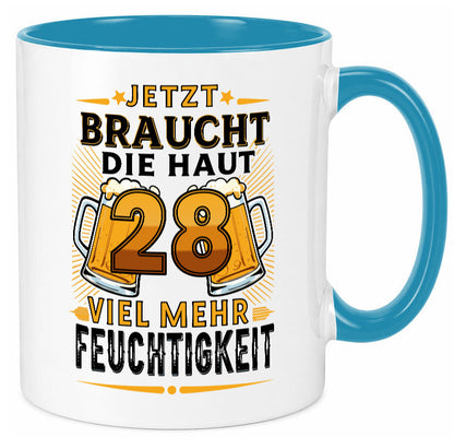 28 braucht die haut mehr Feuchtigkeit | 28. Geburtstag Humor Geschenkidee Tasse