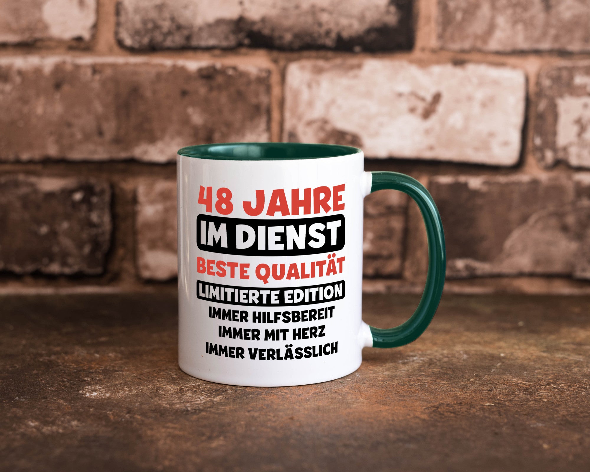 48 Jahre im Dienst | Jubiläum Arbeit v3 Humor Kollegen Büro Geschenkidee Tasse