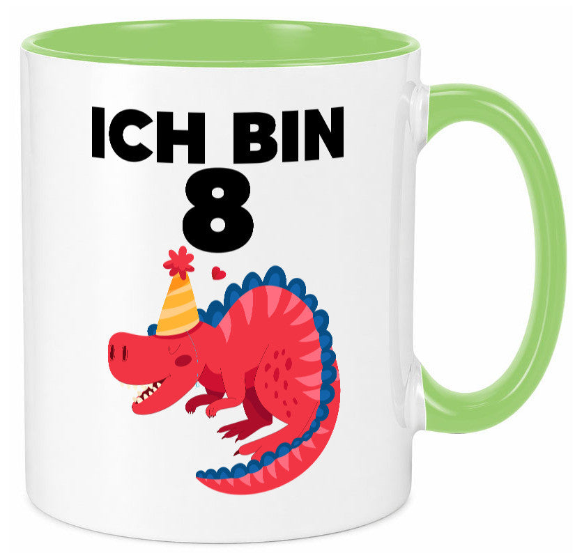 8. Geburtstag | Dino Dinosaurier 8 Jahre lustig Geschenkidee Geschenk Tasse