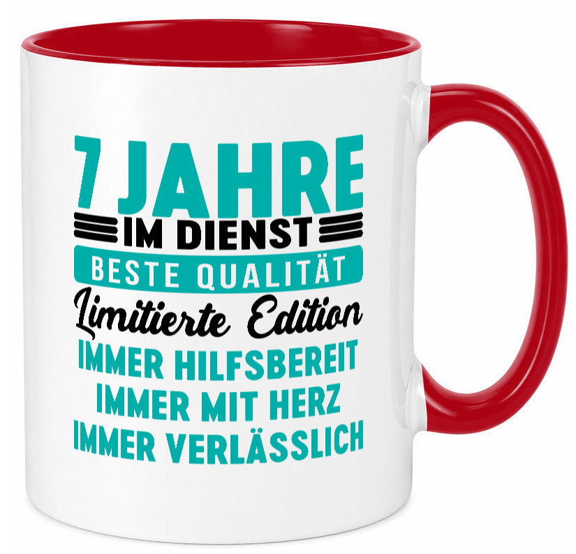 7 Jahre im Dienst | Jubiläum Arbeit v5 Humor Kollegen Büro Geschenkidee Tasse