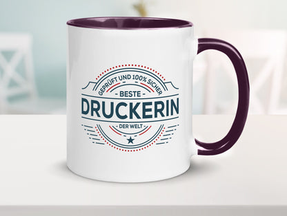 Geprüft und sicher: Druckerin | Druckerei Print Medien lustig Humor