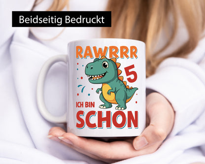 5. Geburtstag | 5 Jahre Raw ich bin schon T-Rex Humor Geschenkidee Tasse