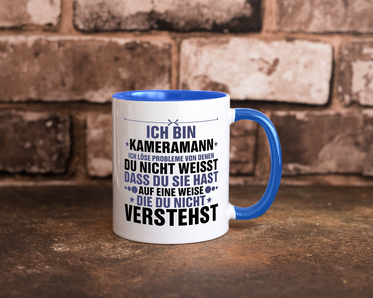 Löse Probleme: Kameramann | Kamera v2 lustiger Spruch Geschenk Humor Tasse