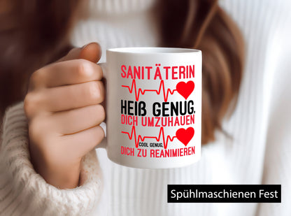 Heiße Sanitäterin | Reanimation Puls Rettungsdienst lustiger Spruch Geschenk