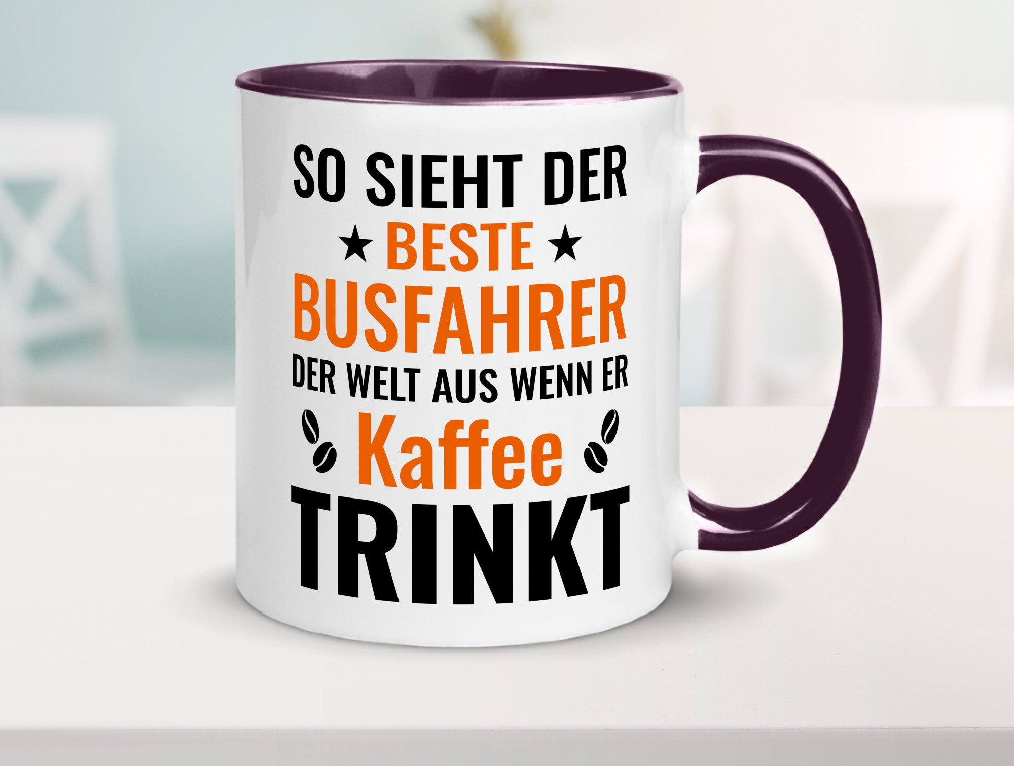 Kaffee trinkt: Busfahrer | Berufsfahrer Fahrer Geschenk Arbeit Kollegen Büro