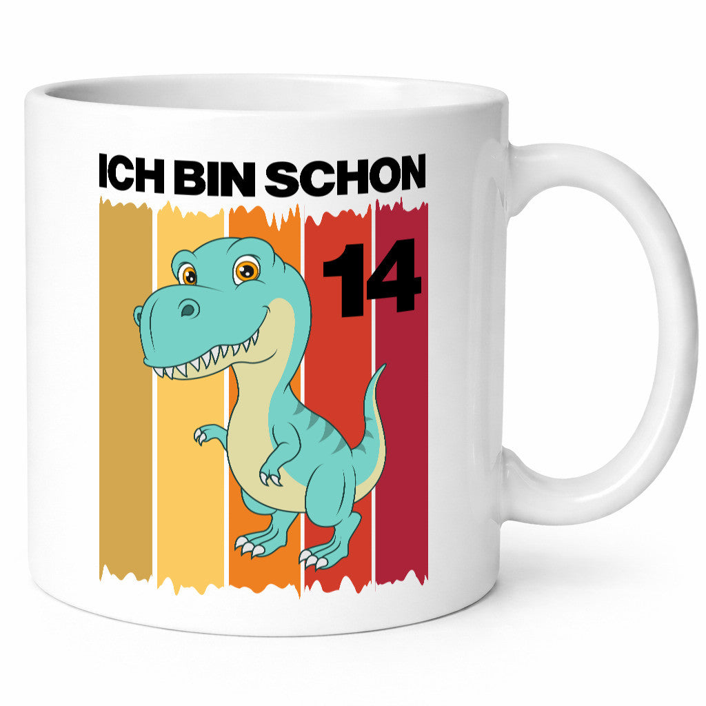 14. Geburtstag | 14 Jahre Dinosaurier Geschenkidee Humor Tasse