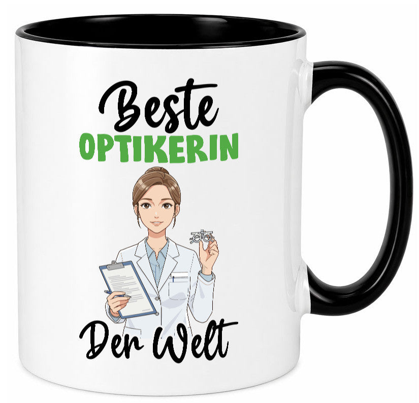 Beste Optikerin | Augenoptik v2 Geschenk Humor Geschenkidee lustiger Spruch Tasse